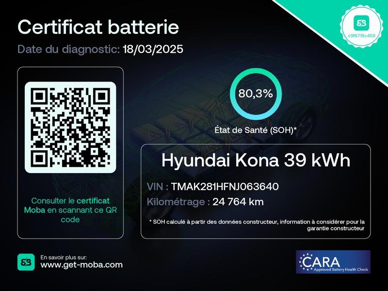 Image HYUNDAI Kona Electric 39kWh - 136ch Intuitive