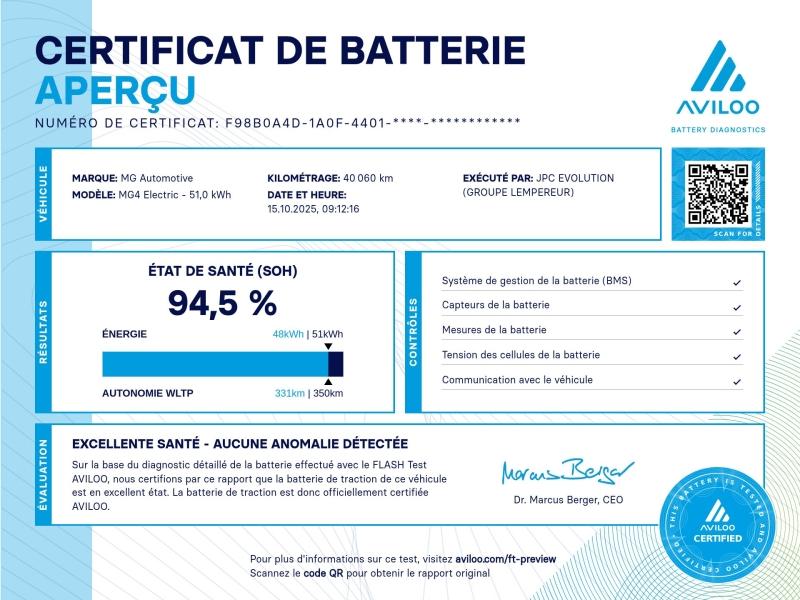 Image MG MOTOR MG4 EV 170ch - 51kWh MY23