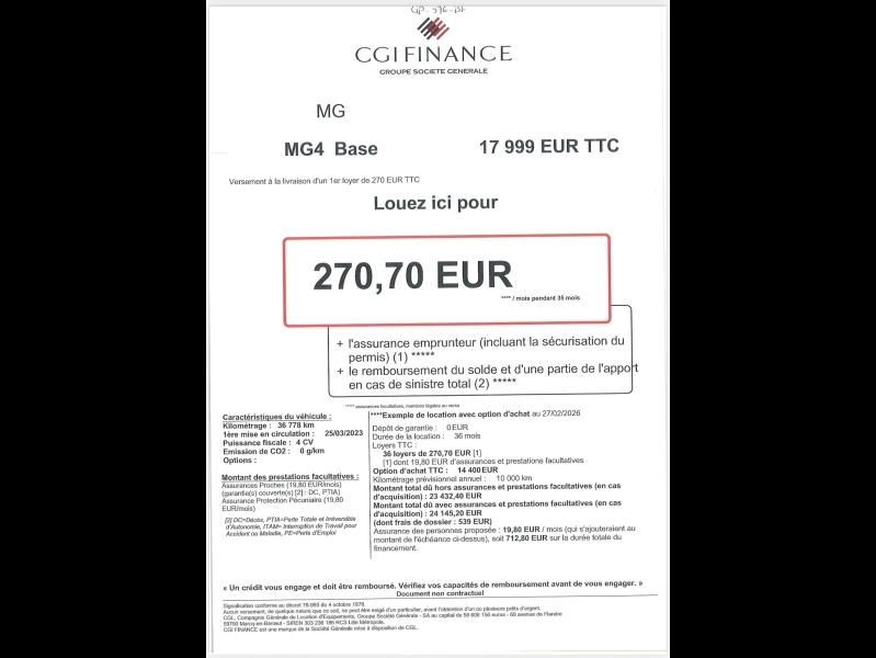 Image MG MOTOR MG4 EV 170ch - 51kWh