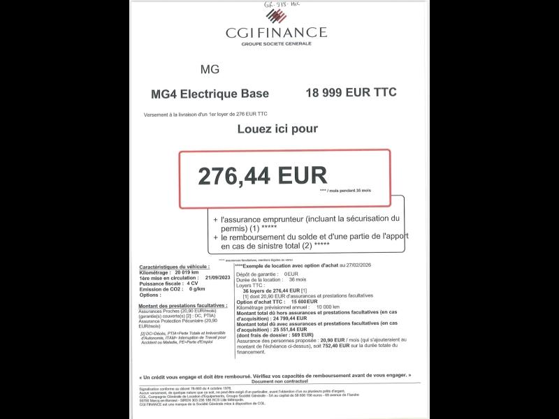 Image MG MOTOR MG4 EV 170ch - 51kWh MY23