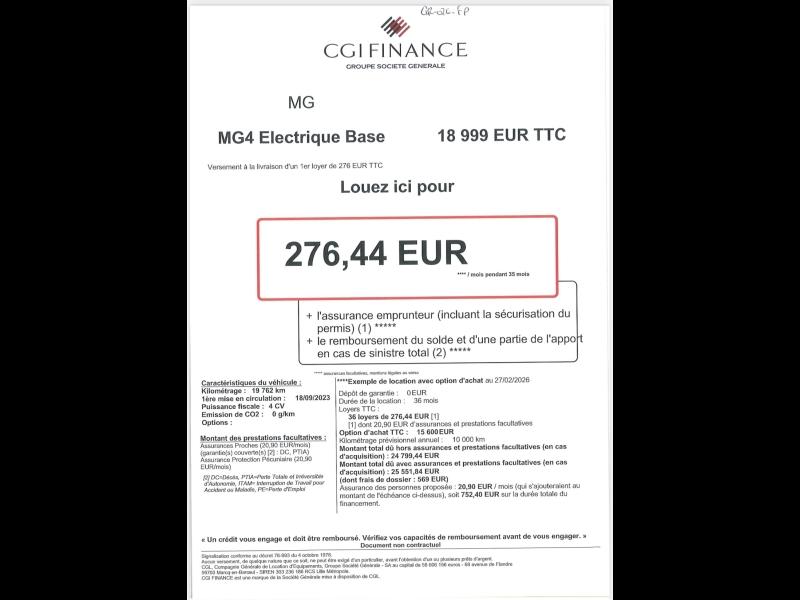 Image MG MOTOR MG4 EV 170ch - 51kWh MY23
