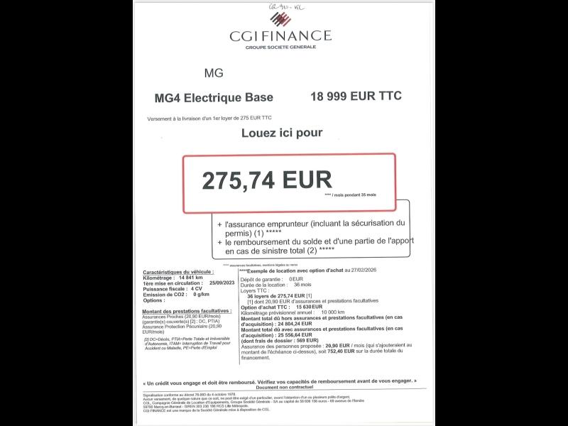 Image MG MOTOR MG4 EV 170ch - 51kWh MY23