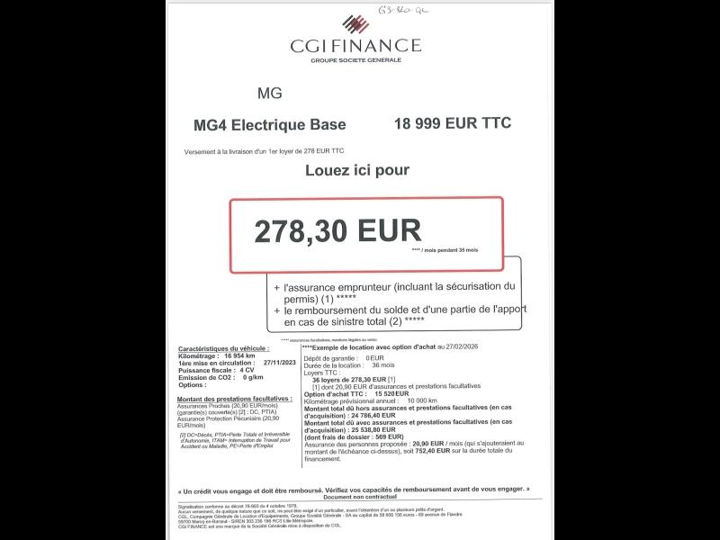 Image MG MOTOR MG4 EV 170ch - 51kWh MY23