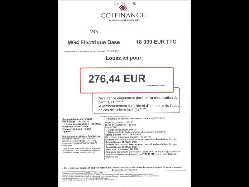 Image MG MOTOR MG4 EV 170ch - 51kWh MY23