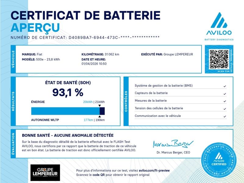 Photo FIAT 500 e 95ch Icône