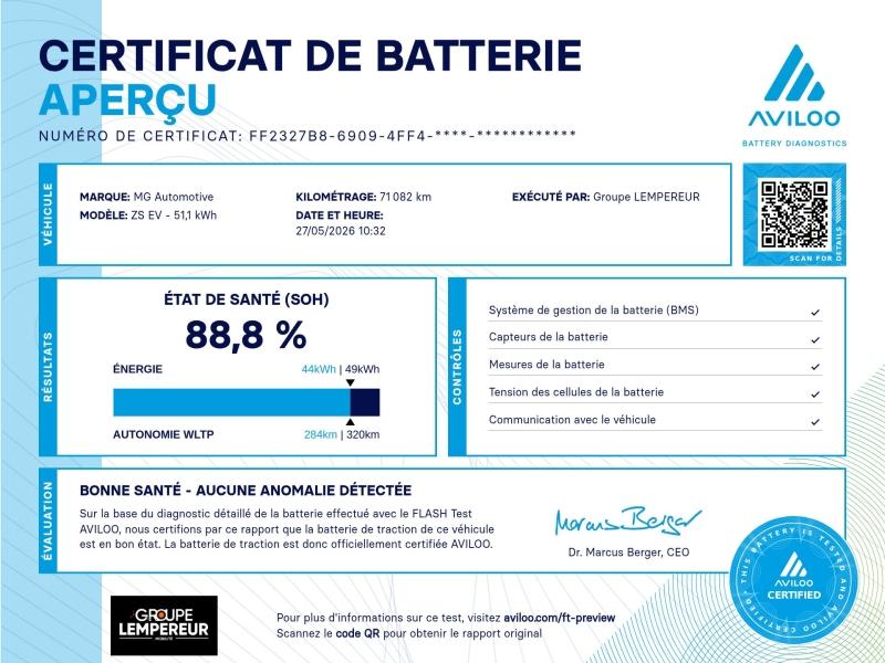 Photo MG MOTOR ZS EV 156ch - 70kWh Luxury